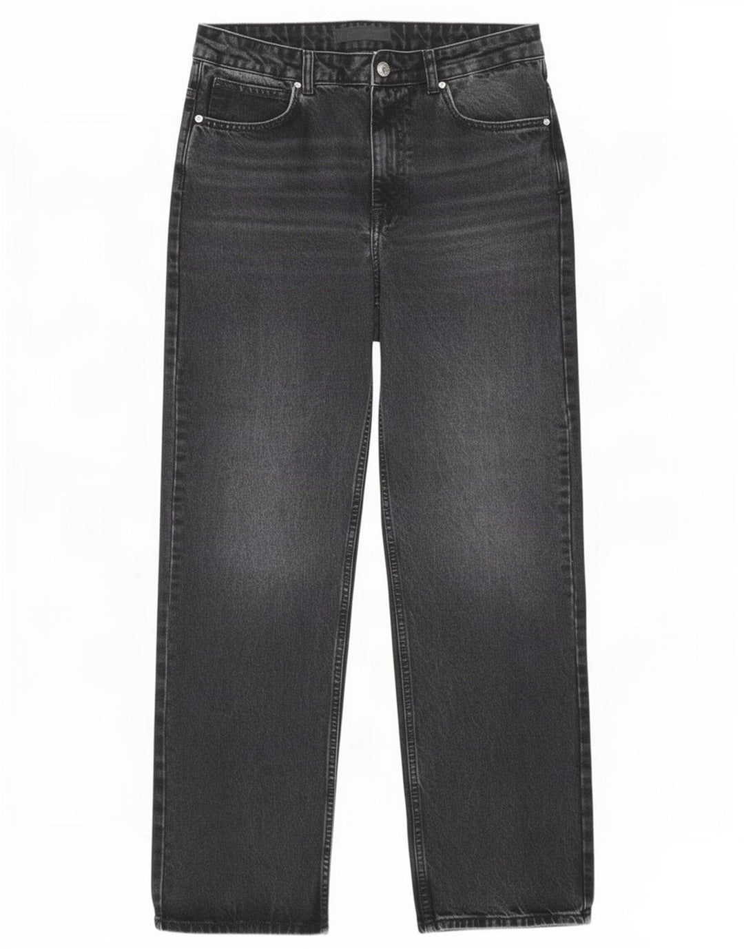 Calça jeans reta feminina Zara EU 40 médio W30 L31 algodão preto
