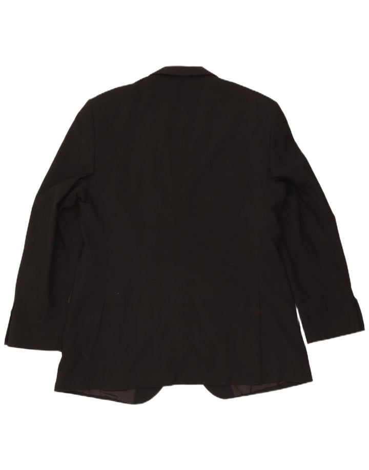 Jaqueta blazer masculina de 2 botões Marks & Spencer Reino Unido 44 XL preto poliéster