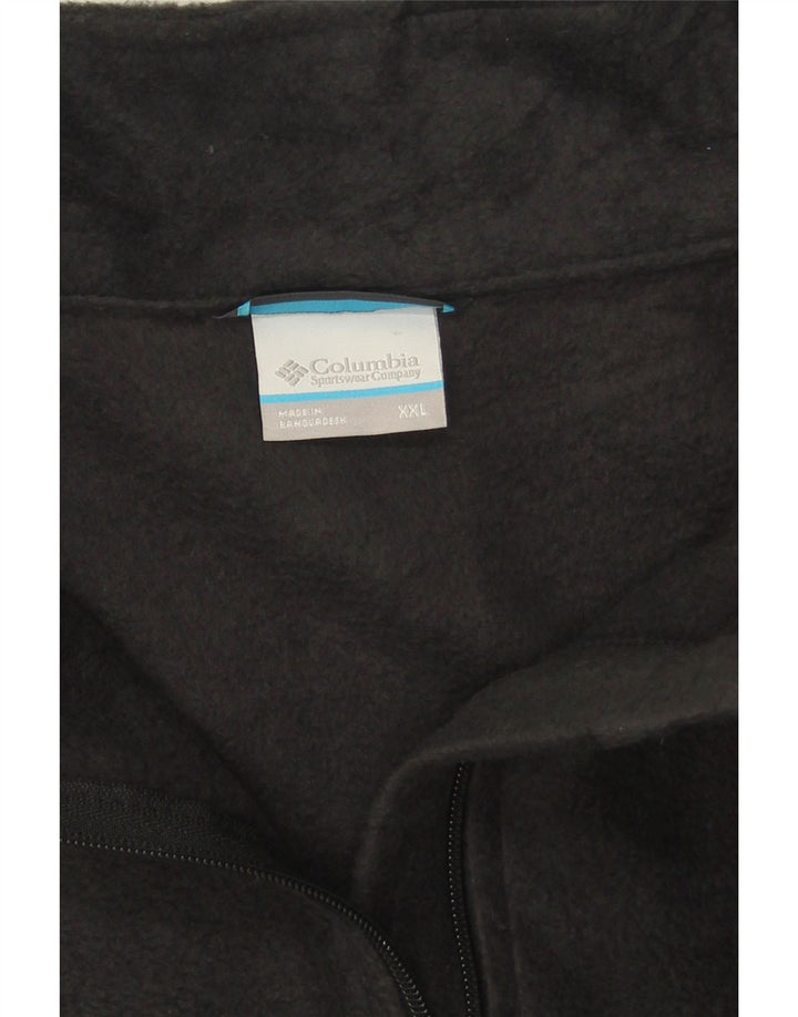 Suéter de lã masculino COLUMBIA com zíper e gola 2XL cinza colorblock poliéster