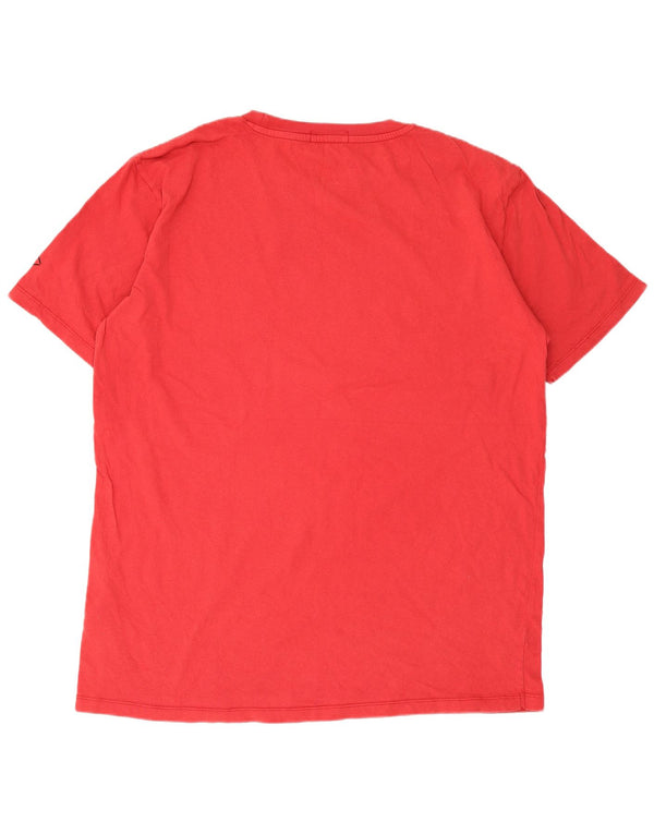Camiseta gráfica masculina Replay Top 2XL algodão vermelho