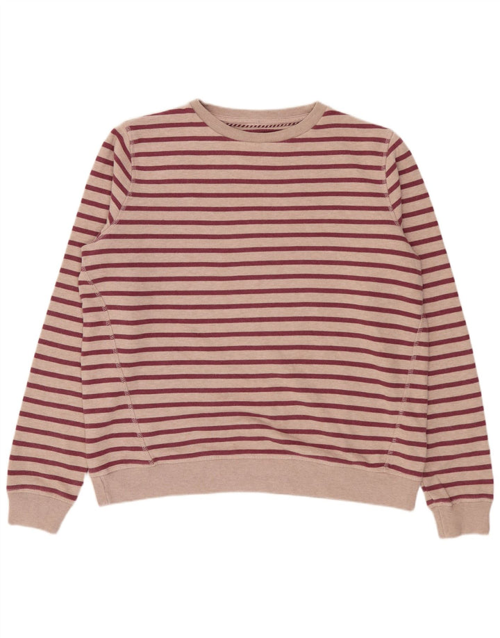 Suéter feminino oversized FAT FACE Reino Unido 12 listrado rosa médio