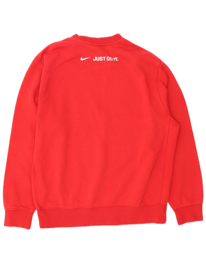 NIKE Mens Graphic Moletom Jumper Médio Algodão Vermelho