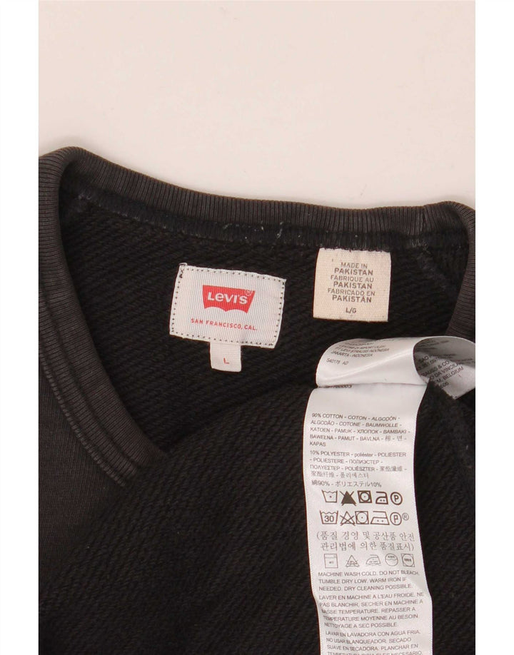 Levi's Moletom Masculino Jumper Grande Algodão Preto