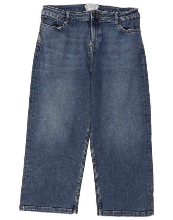 Calça Capri Feminina Fat Face UK 14 Grande W34 L22 Azul Algodão