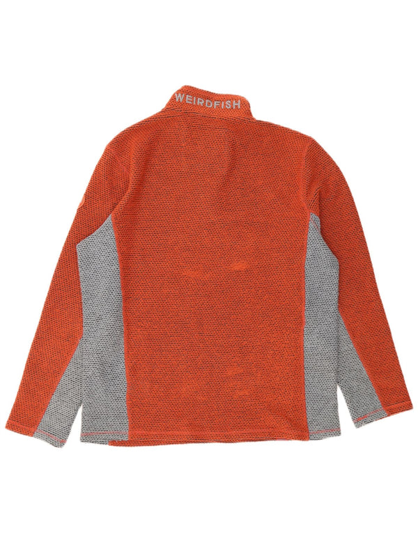 Moletom masculino Weird Fish com zíper e pescoço XL laranja Colourblock acrílico