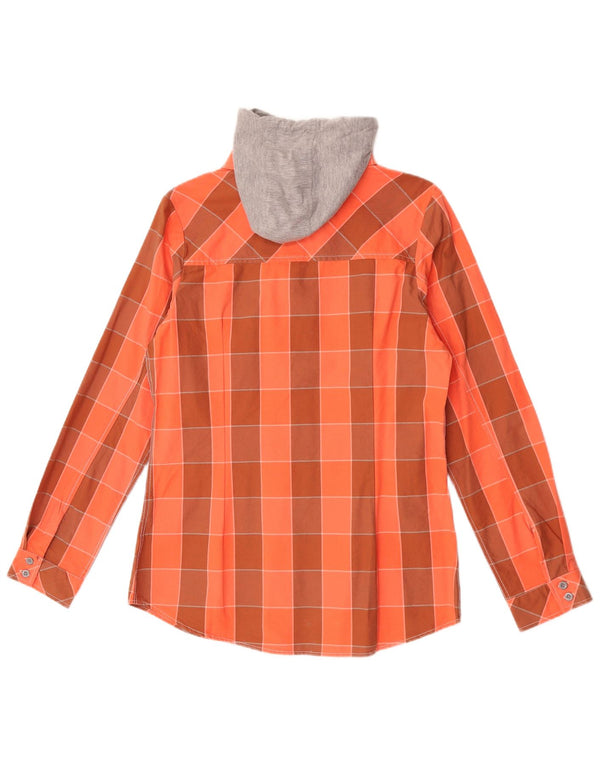 Engelbert Strauss camisa feminina com capuz lenhador Reino Unido 14 grande xadrez laranja