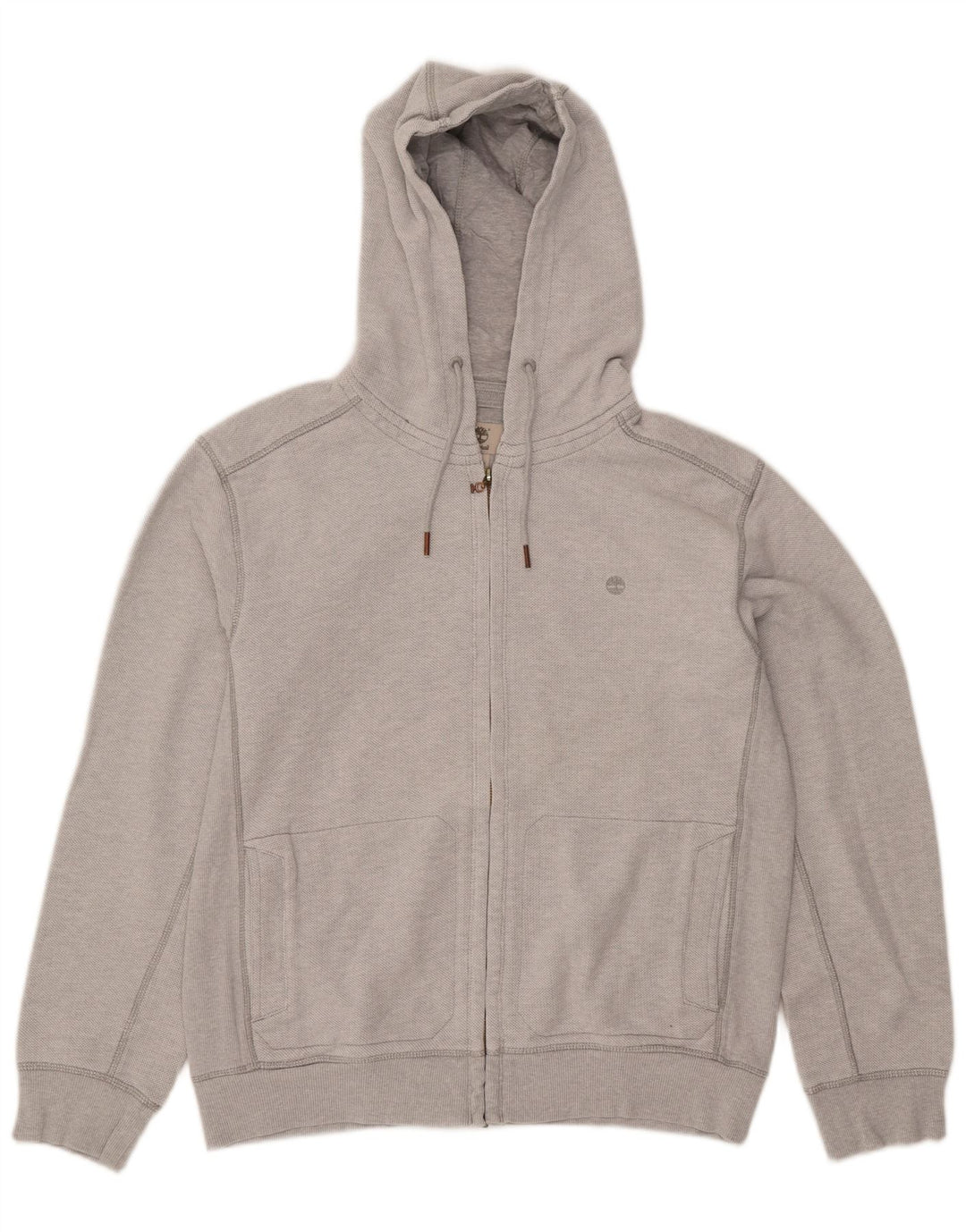 Suéter masculino com capuz Timberland Regular Fit Zip grande algodão cinza