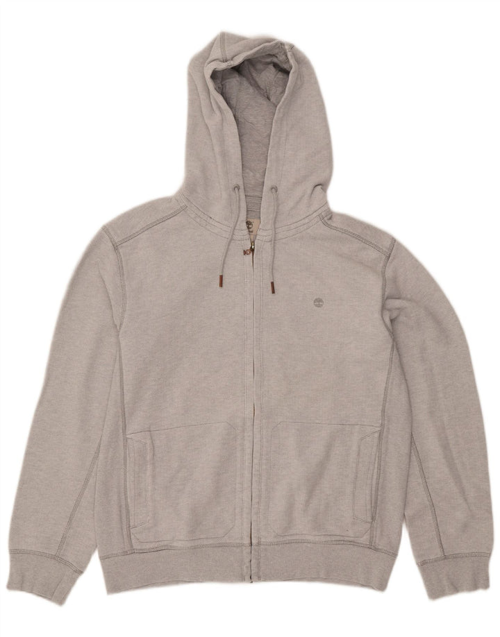 Suéter masculino com capuz Timberland Regular Fit Zip grande algodão cinza