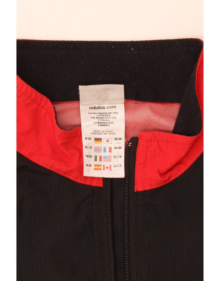 Jaqueta de chuva masculina Adidas UK 40 grande poliéster colorblock vermelho
