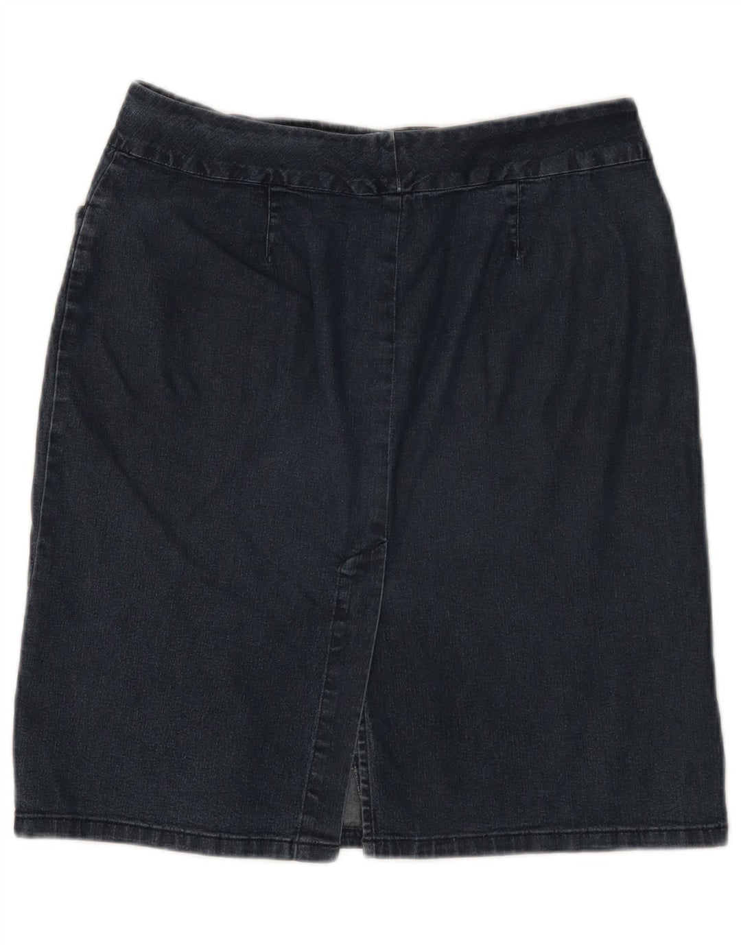 Saia jeans feminina Benetton IT 44 médio W28 algodão azul marinho