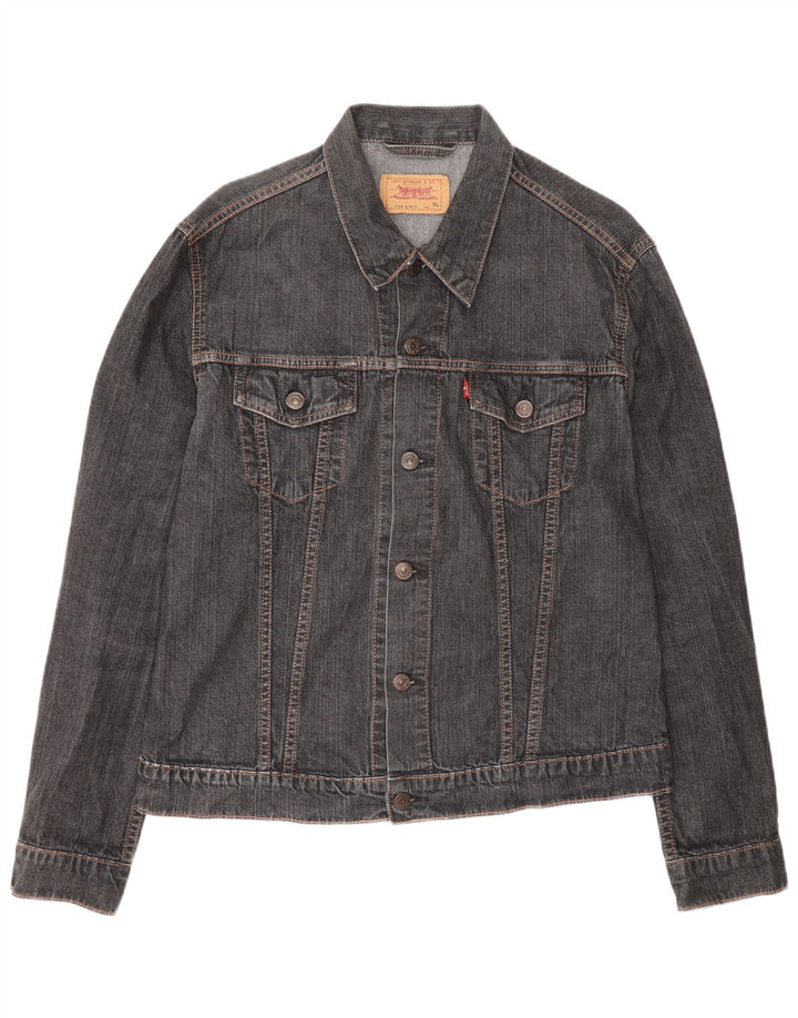 Jaqueta jeans feminina Levi's 15-16 anos XL cinza algodão