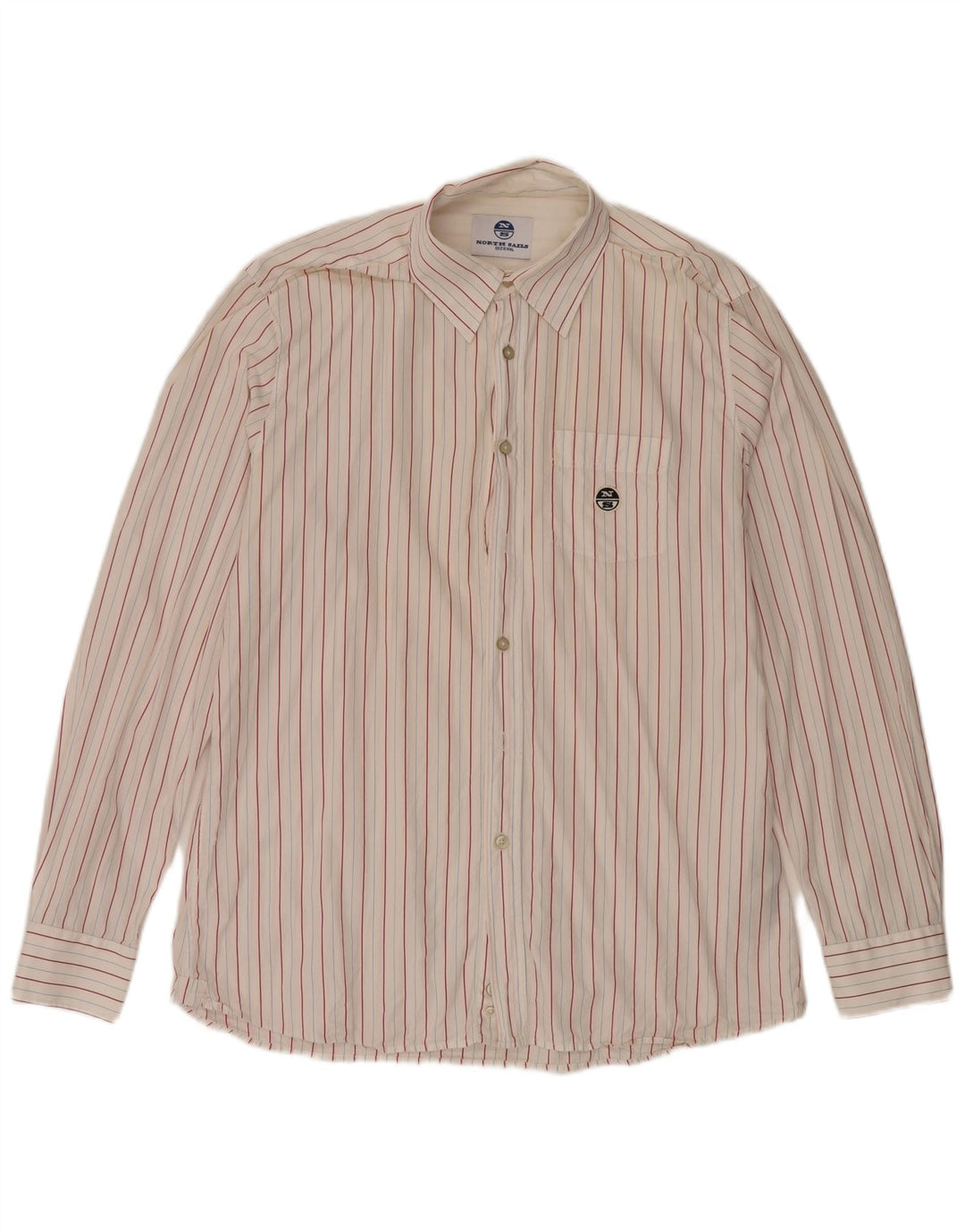 Camisa masculina North Sails 2XL algodão listrado branco