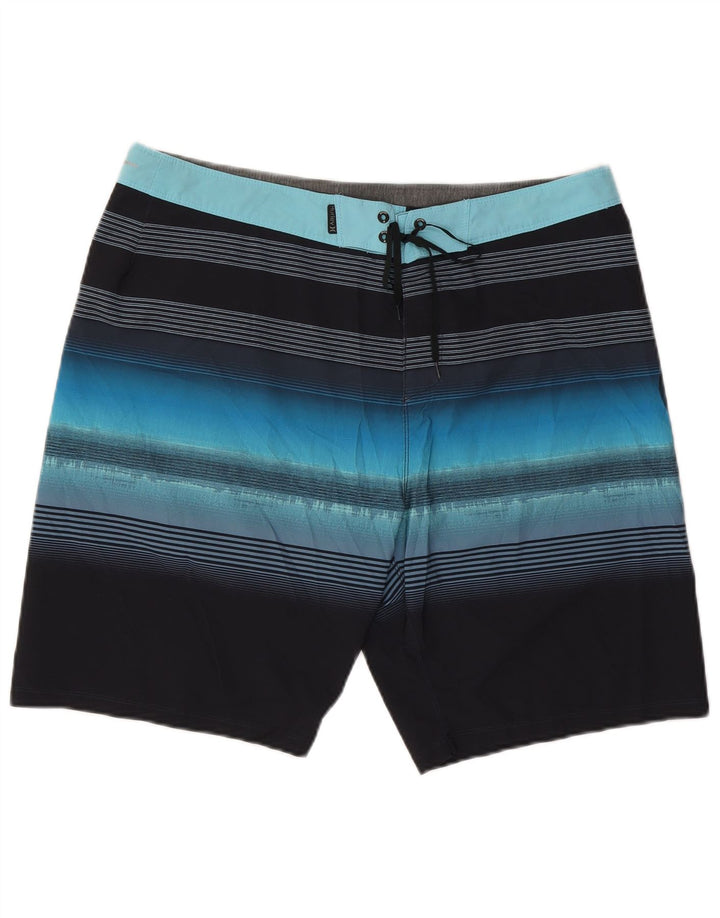 Shorts de natação masculino Hurley grande poliéster listrado azul