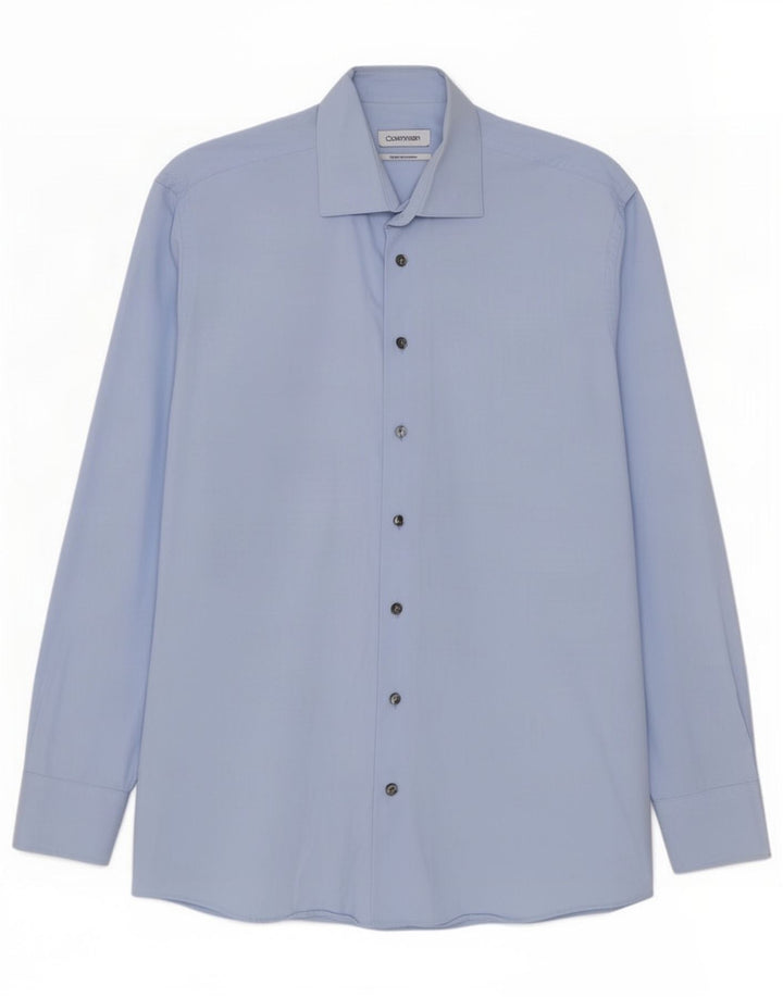 Camisa masculina Calvin Klein tamanho 39 algodão azul médio