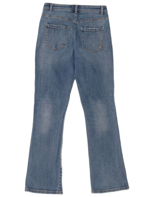 Benetton Meninas Bonnie Flared Jeans 13-14 Anos 3XL W28 L79 Azul Algodão