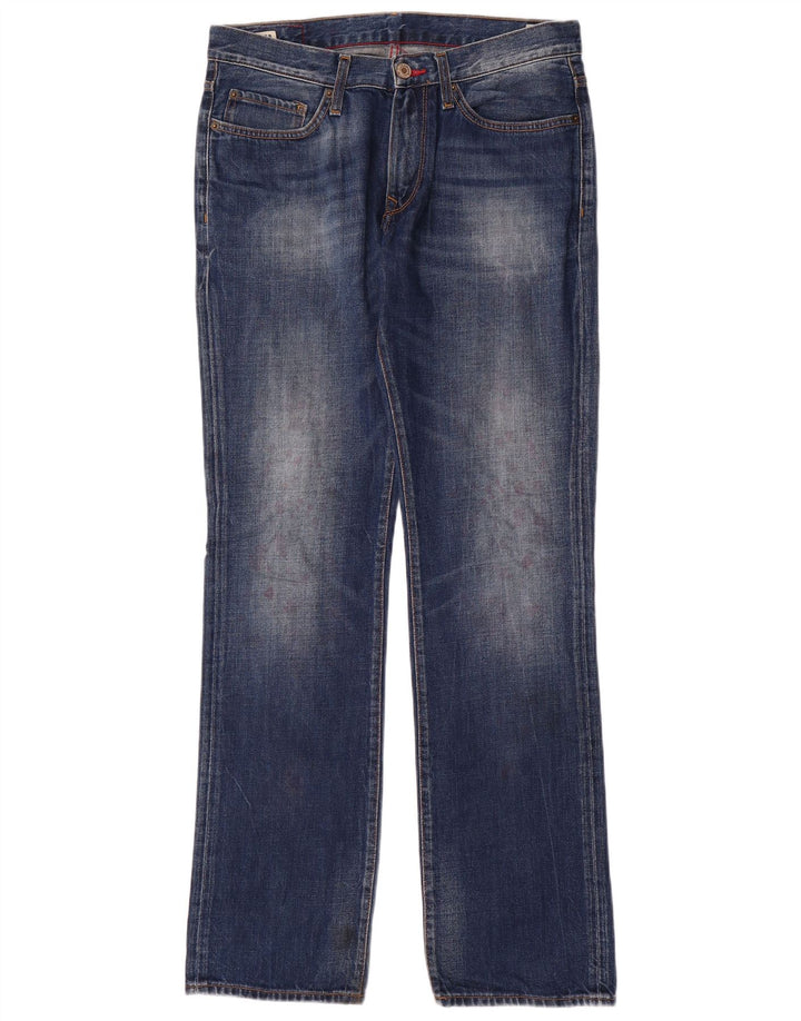 Jeans retos masculinos Tommy Hilfiger W32 L34 algodão azul