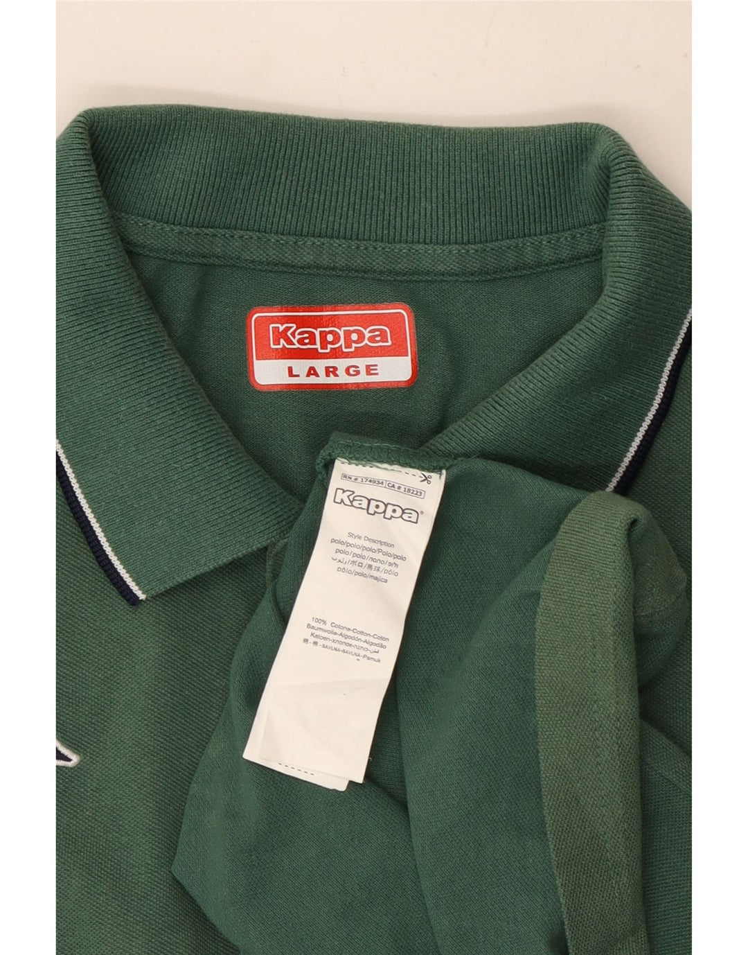 Camisa polo masculina Kappa grande algodão verde