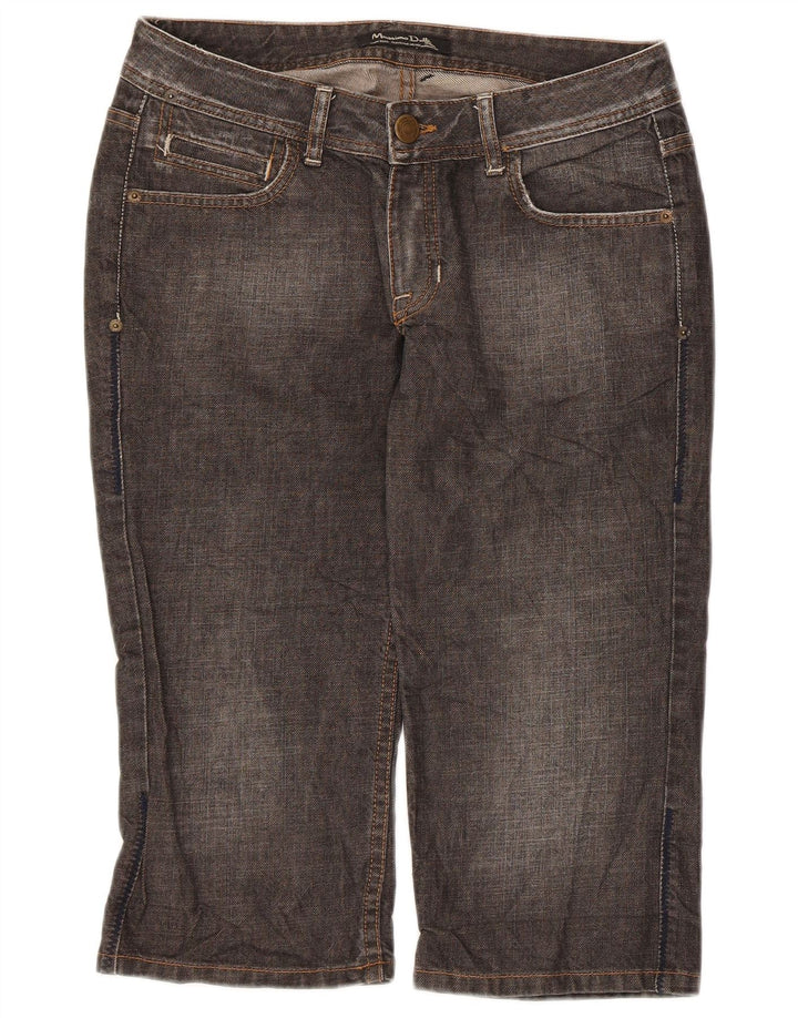 Bermuda jeans feminina Massimo Dutti W28 algodão cinza médio