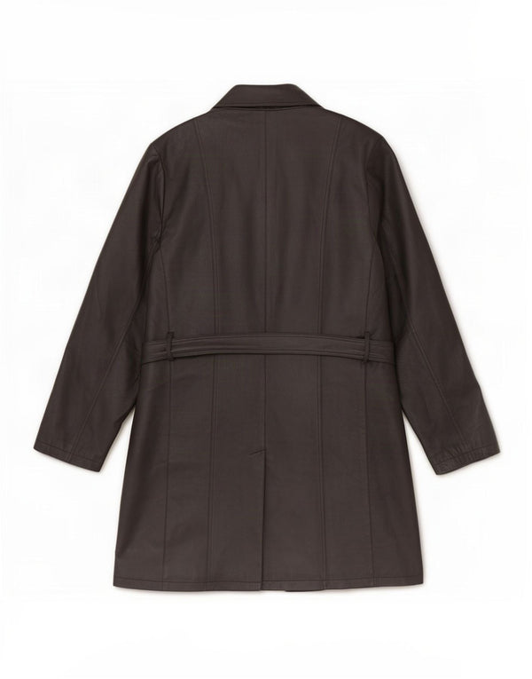 Casaco masculino de couro com peito duplo JCC UK 44 2XL preto