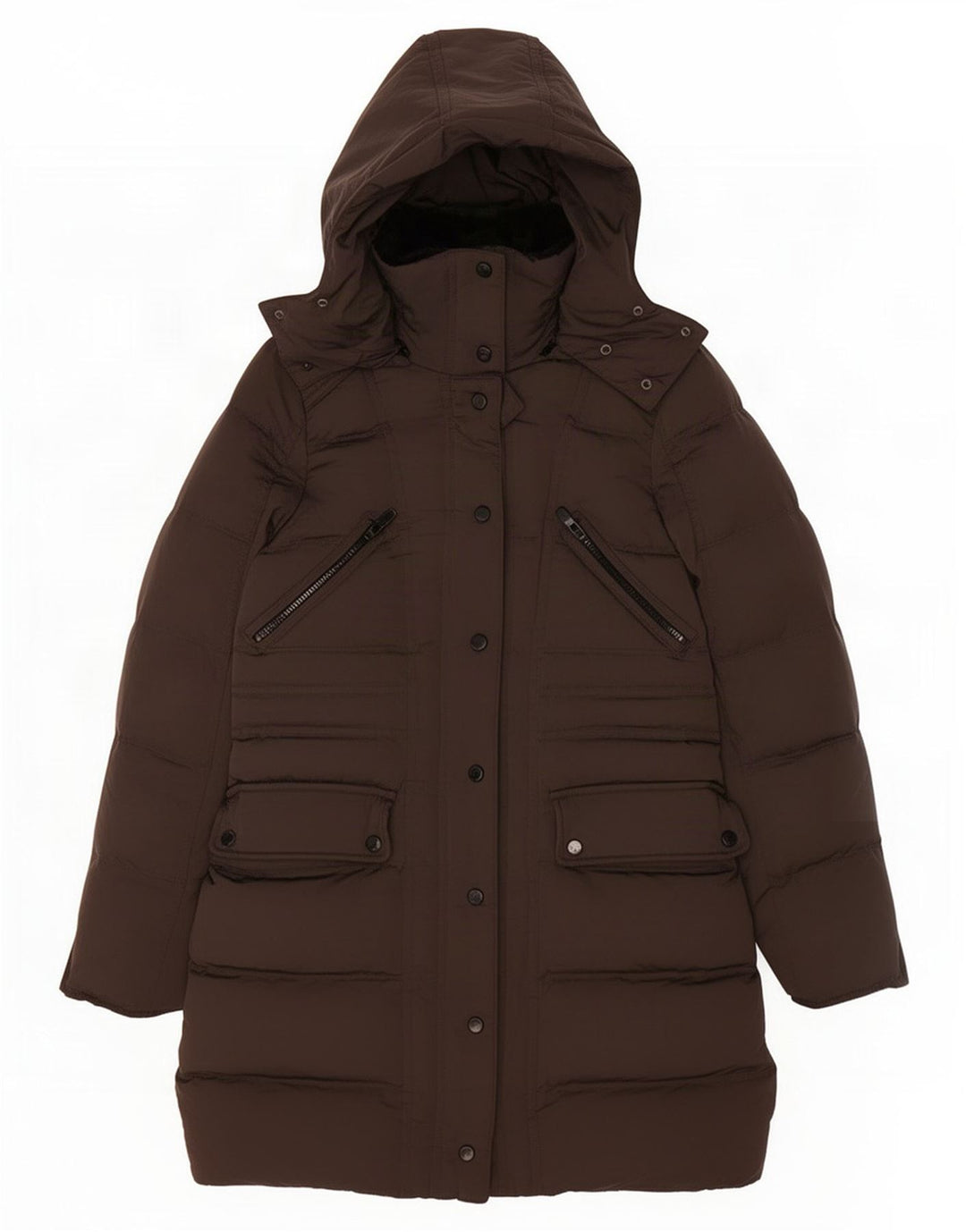 Casaco acolchoado com capuz feminino Zara UK 10 poliéster cinza pequeno