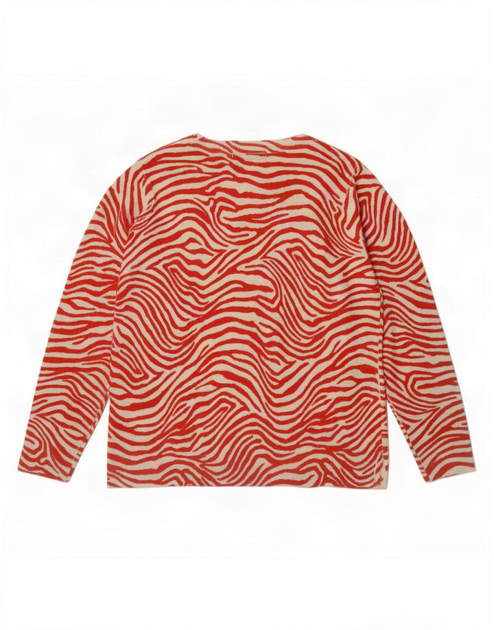 Suéter feminino Marks & Spencer com gola canoa Reino Unido 14 médio vermelho