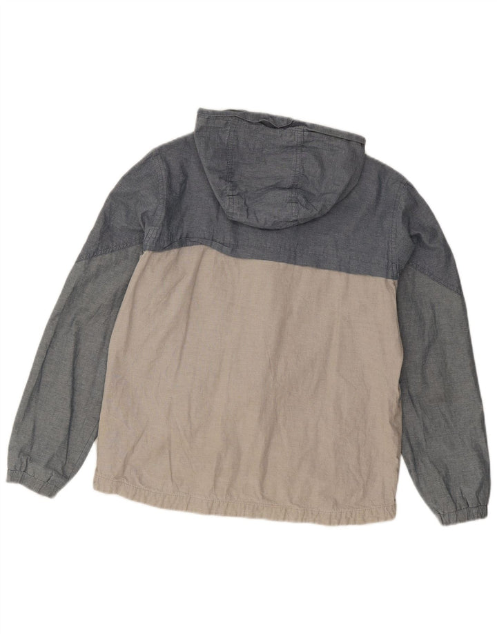 Jaqueta corta-vento com capuz para meninos Marks & Spencer 12-13 anos cinza bloco colorido