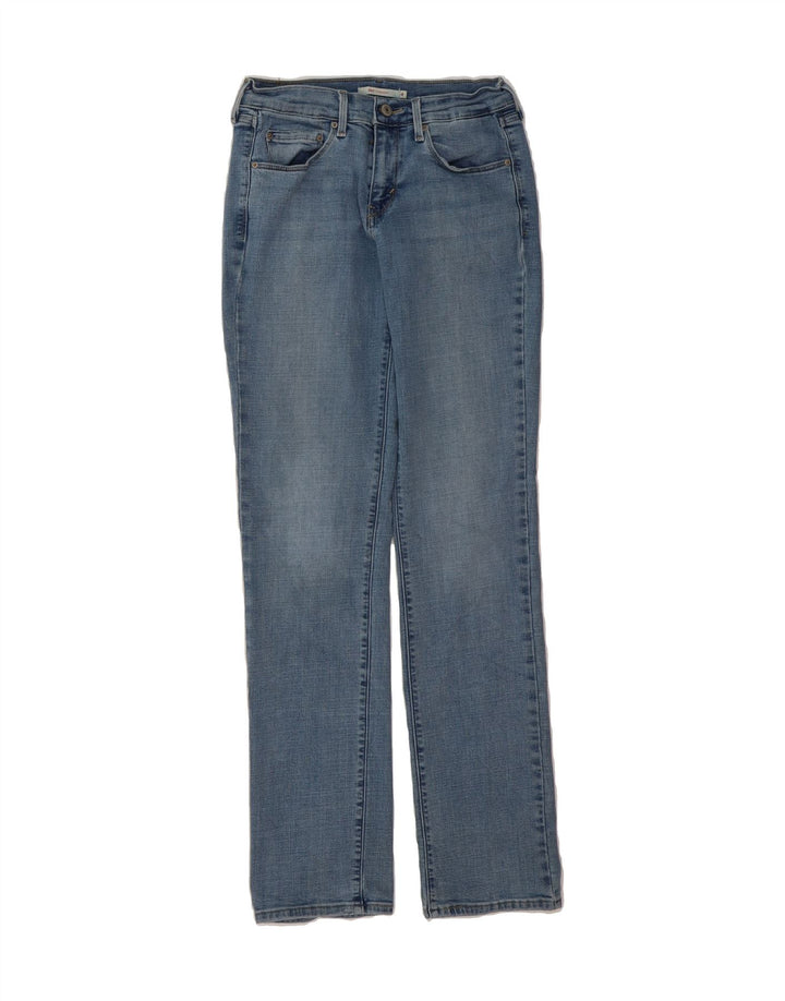 LEVI'S Feminino 505 Straight Jeans US 4 Pequeno W27 L34 Azul Algodão