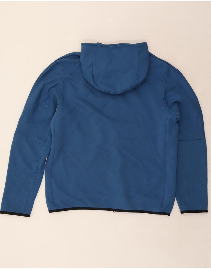 Suéter masculino Nike com capuz e zíper grande algodão listrado azul
