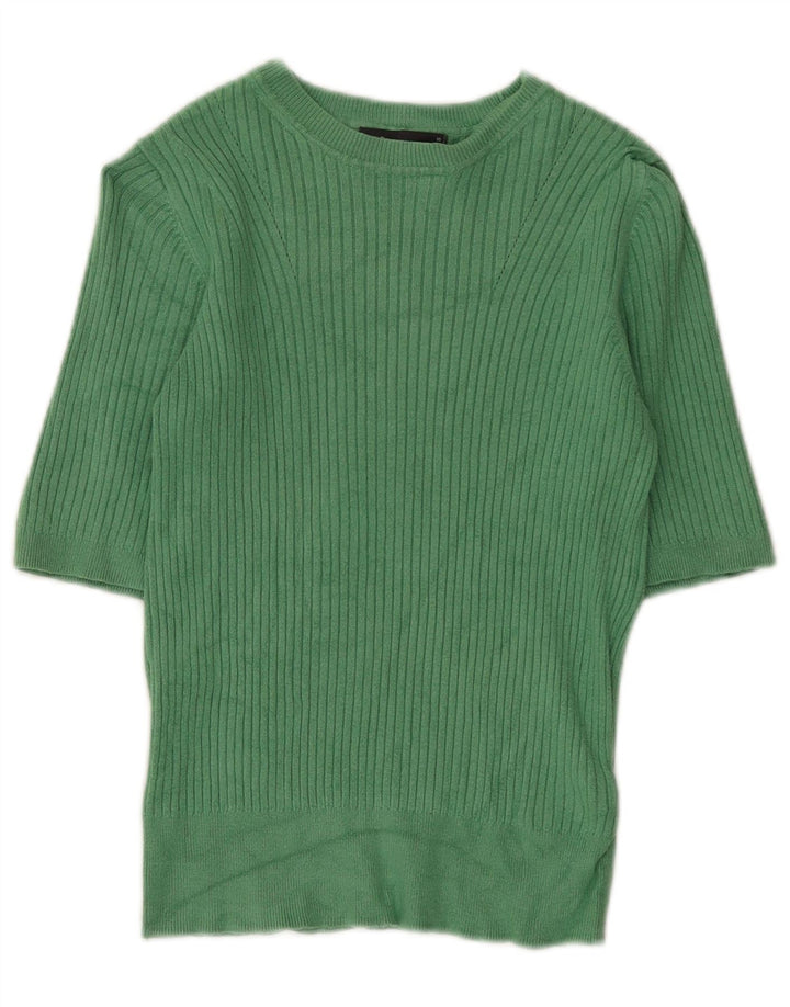 Suéter feminino Marks & Spencer com gola canoa Reino Unido 10 pequeno verde