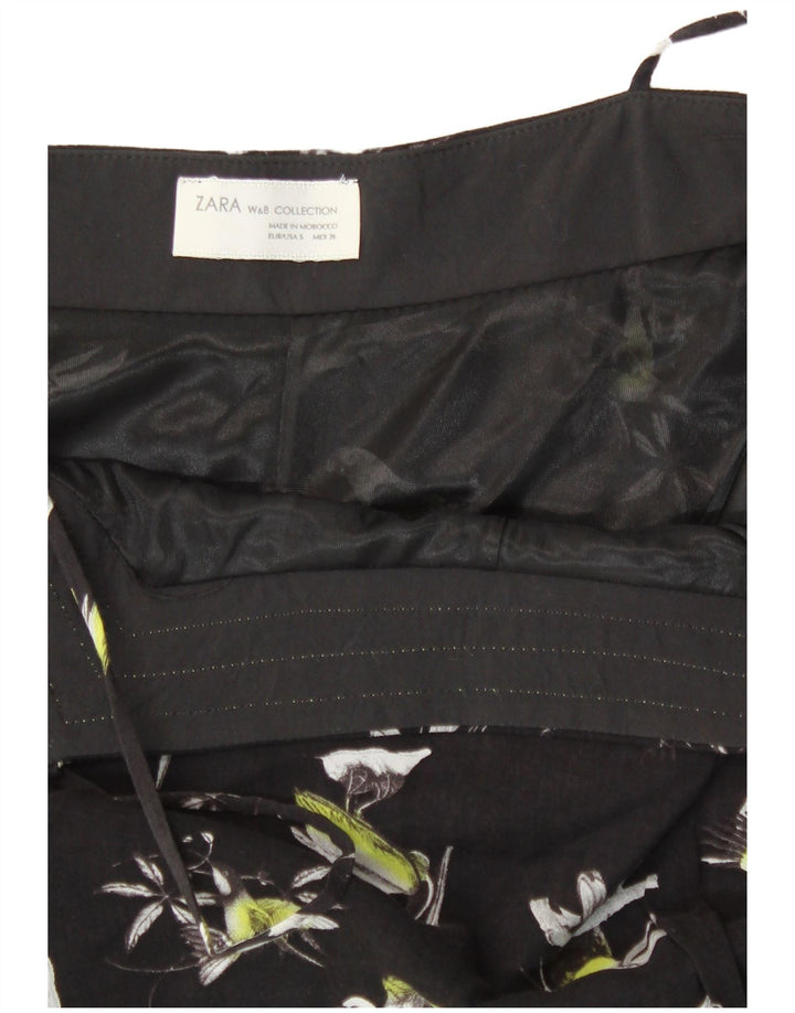 Vestido feminino Zara com estampa abstrata deslizante Reino Unido 8 pequeno multicolorido