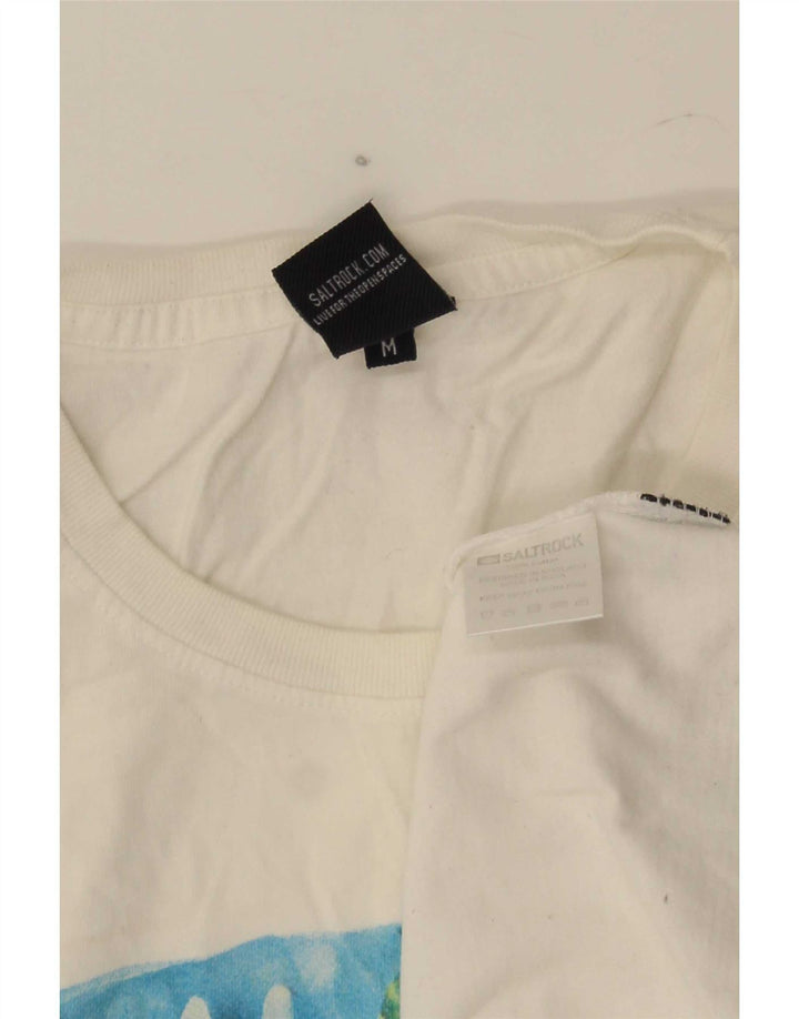 Camiseta masculina gráfica Saltrock Top médio algodão branco