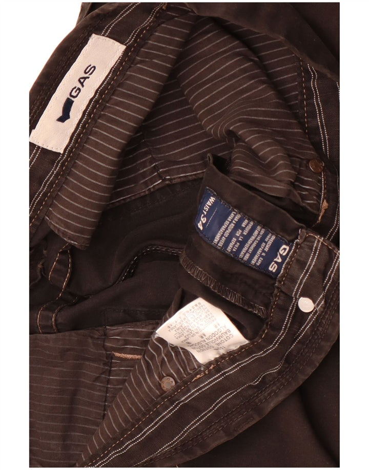Gas Mens Chino Shorts W34 Grande Algodão Preto