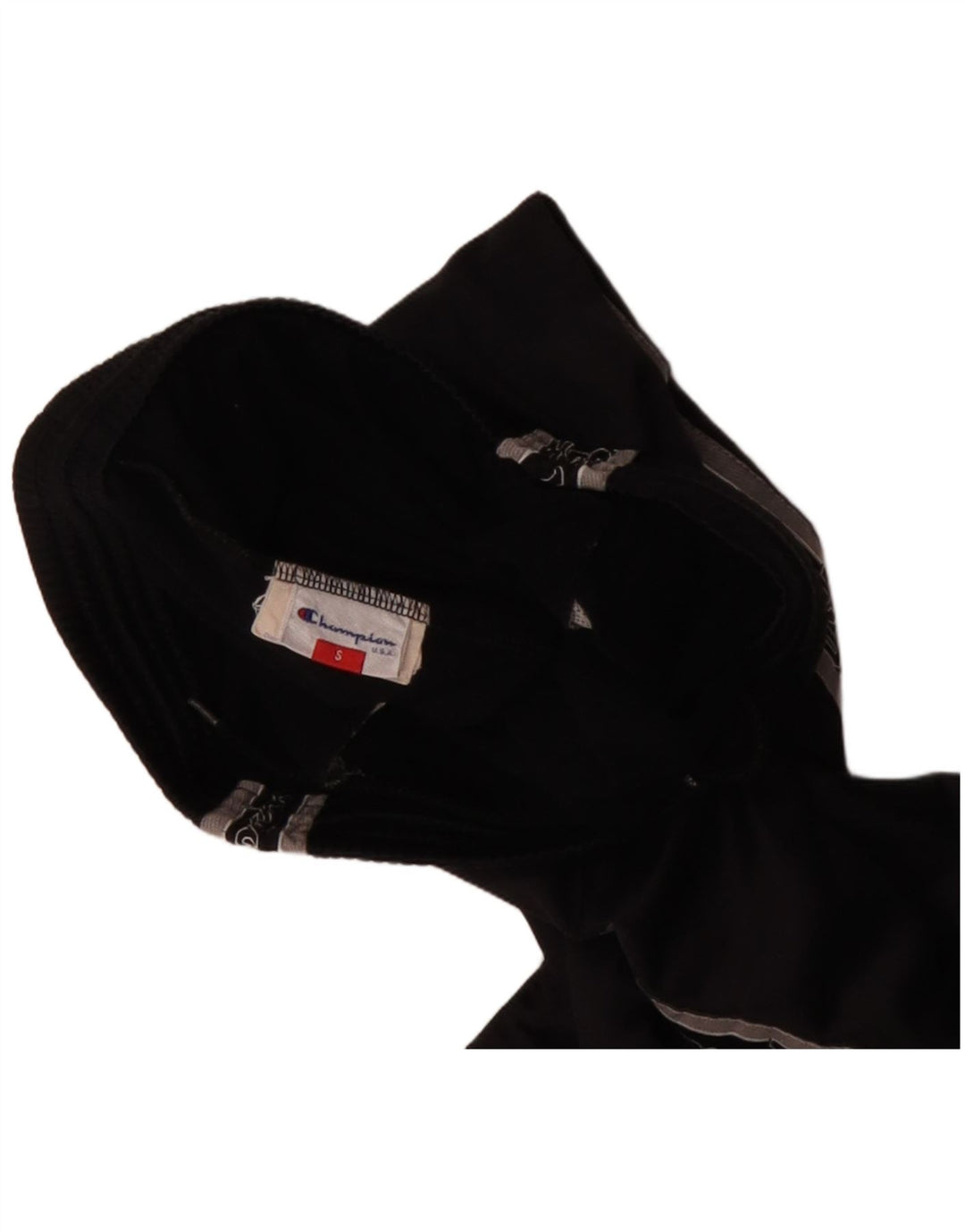CHAMPION Mens Graphic Tracksuit Trousers Small Black Polyester