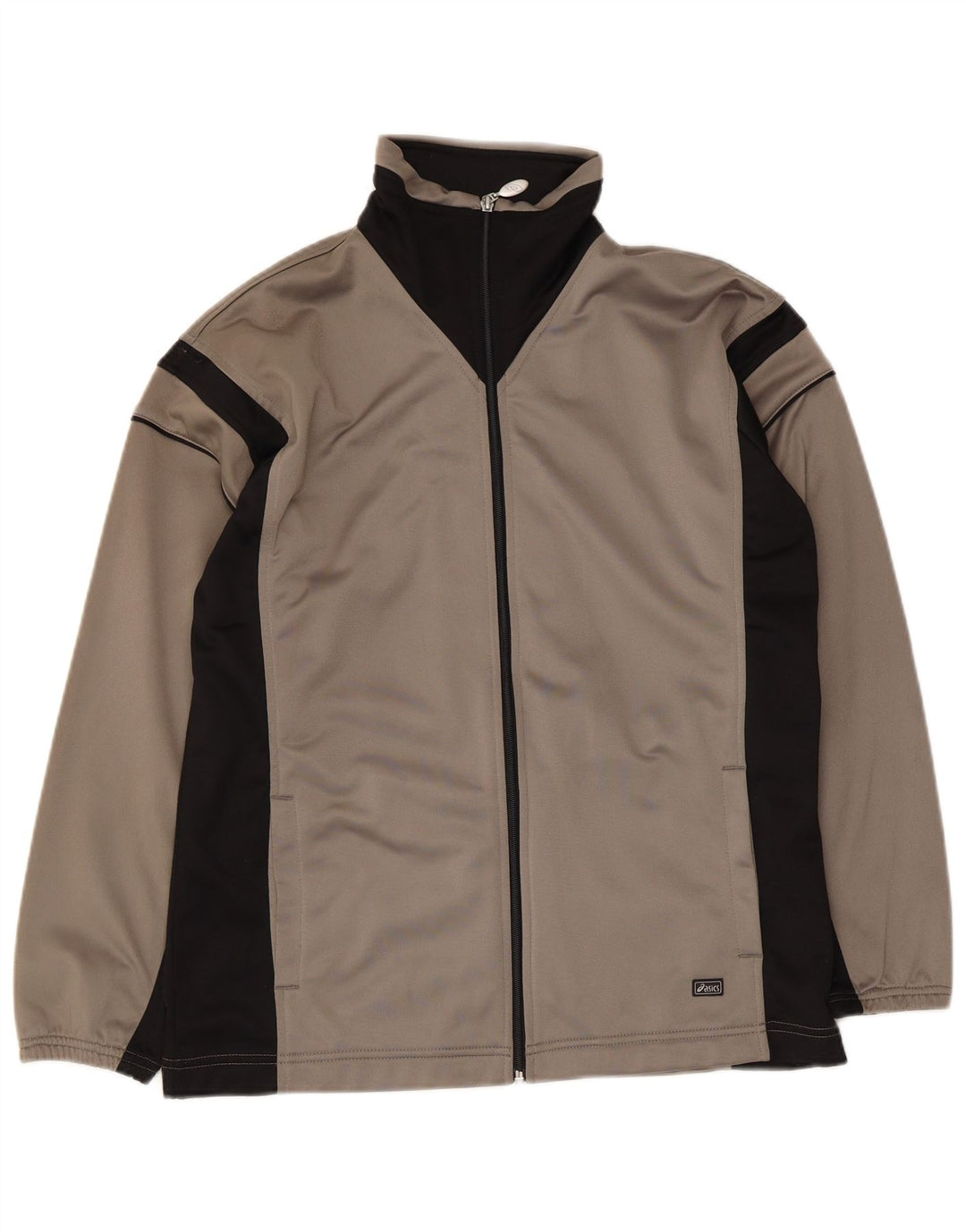 Asics Mens Tracksuit Top Jacket Grande Cinza Colourblock Poliéster