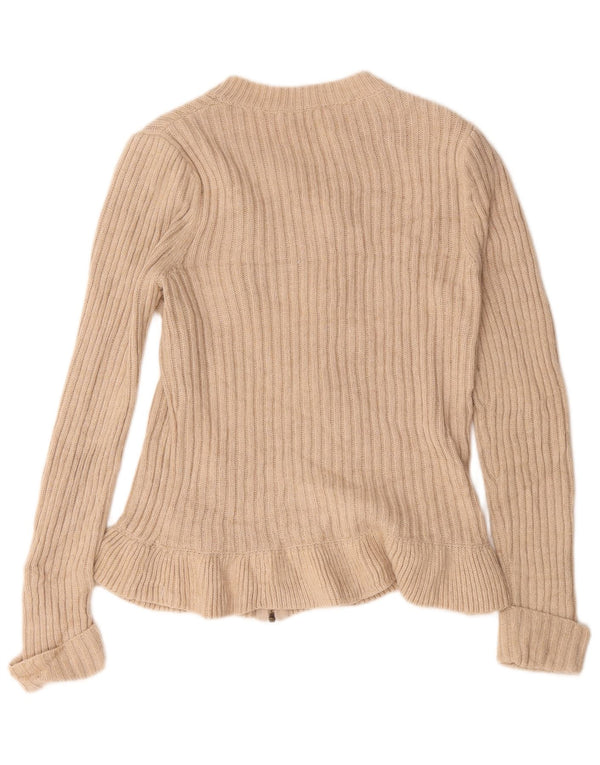 Suéter cardigã feminino Marks & Spencer Reino Unido 16 grande bege acrílico
