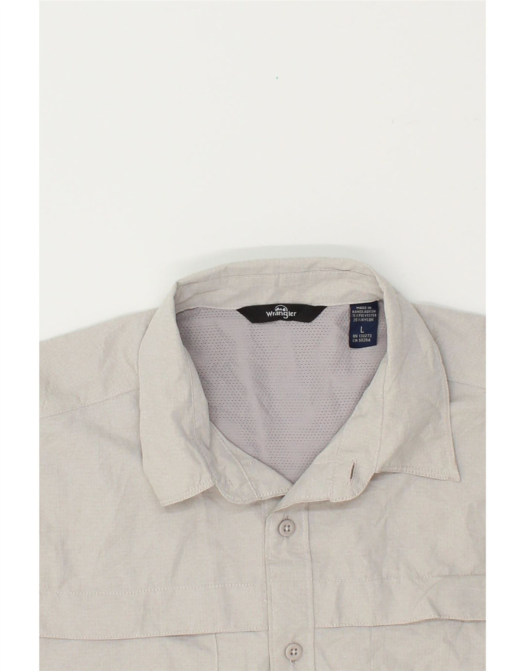 Camisa masculina de manga curta WRANGLER poliéster cinza grande