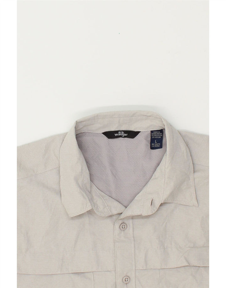 Camisa masculina de manga curta WRANGLER poliéster cinza grande