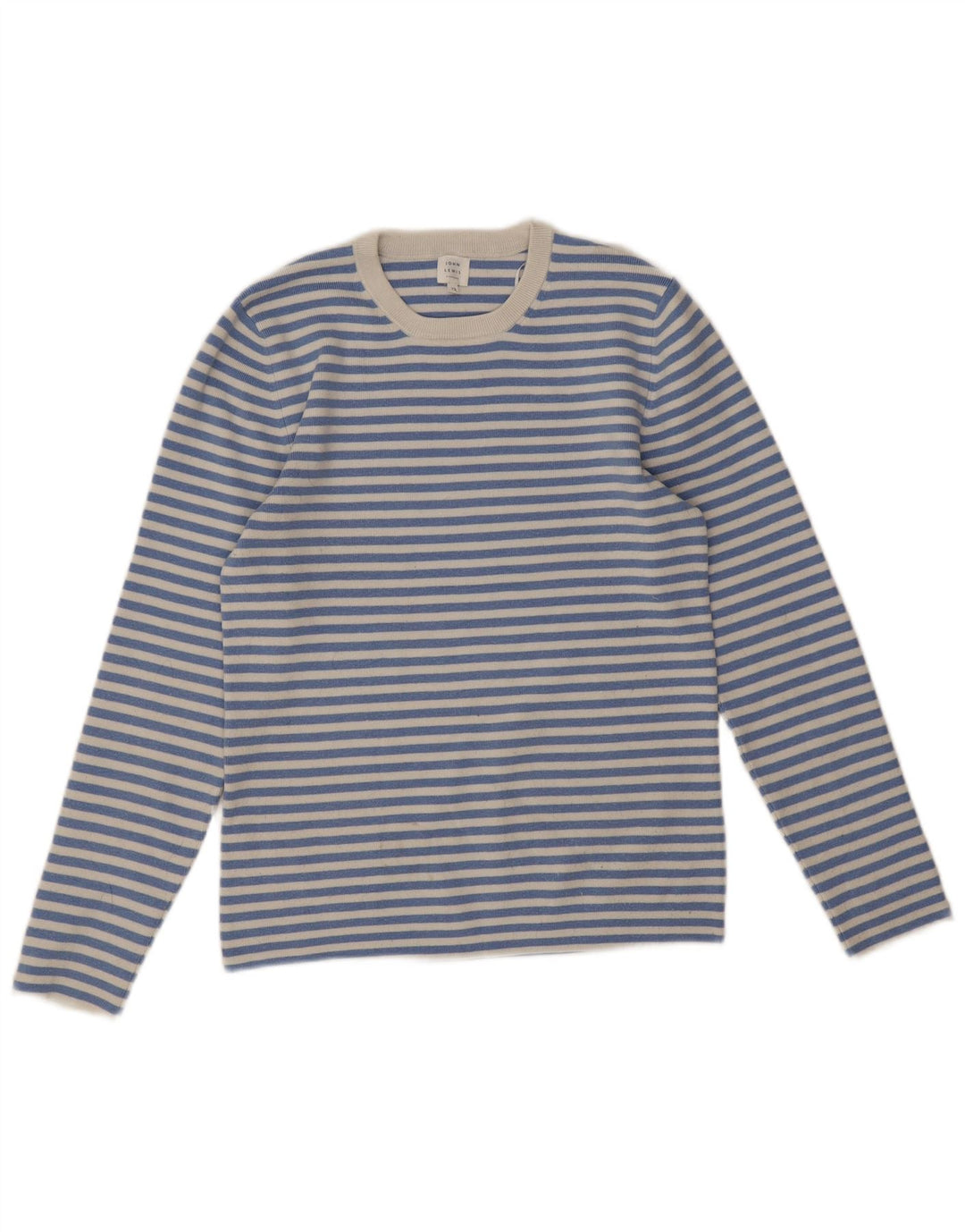 Suéter feminino John Lewis com gola redonda UK 12 listrado azul médio