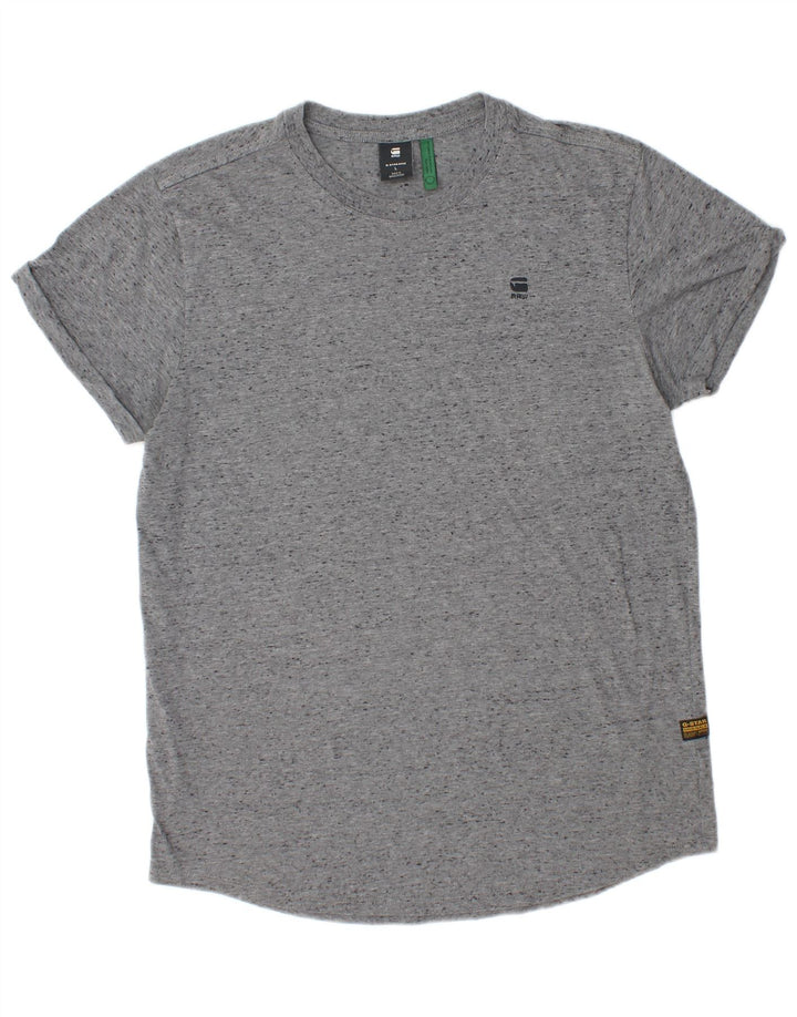 Camiseta masculina G-STAR grande algodão manchado cinza