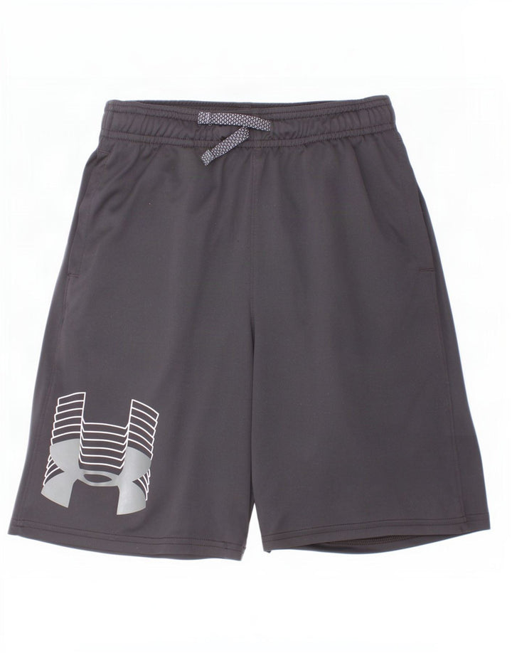 Shorts esportivos gráficos Under Armour Boys 9-10 anos médio preto poliéster