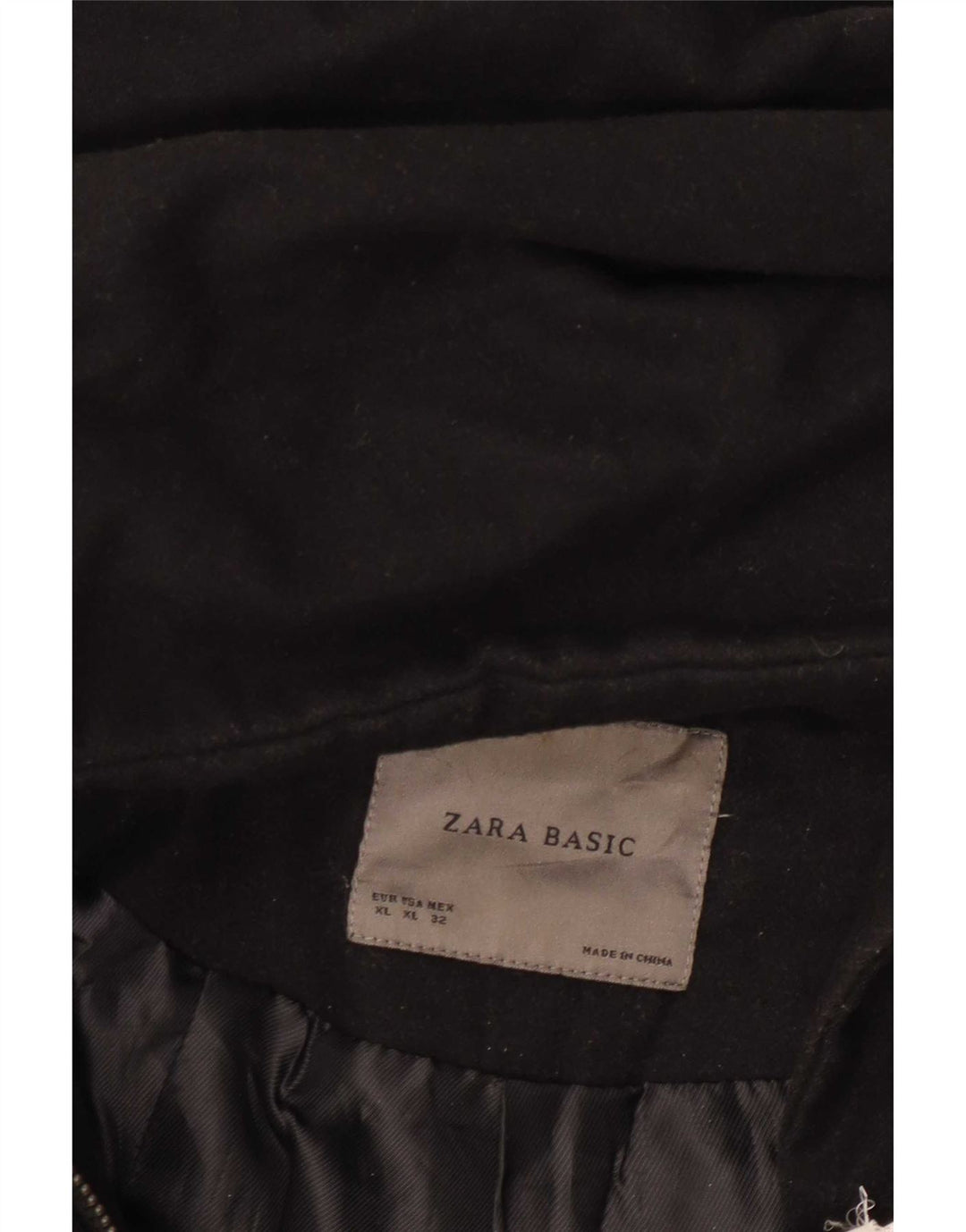 Casaco corta-vento feminino com capuz Zara UK 18 XL preto poliéster