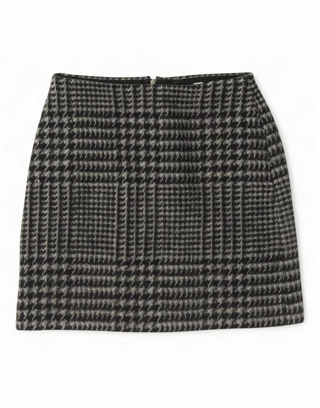 Minissaia feminina Jack Wills Reino Unido 8 pequena W28 cinza houndstooth poliéster