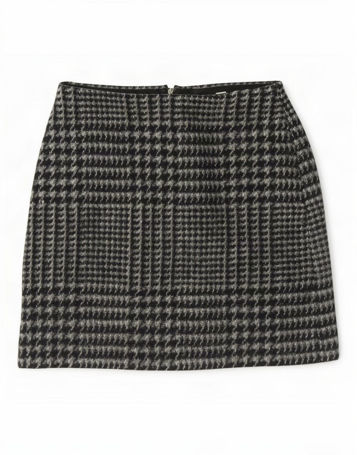 Minissaia feminina Jack Wills Reino Unido 8 pequena W28 cinza houndstooth poliéster