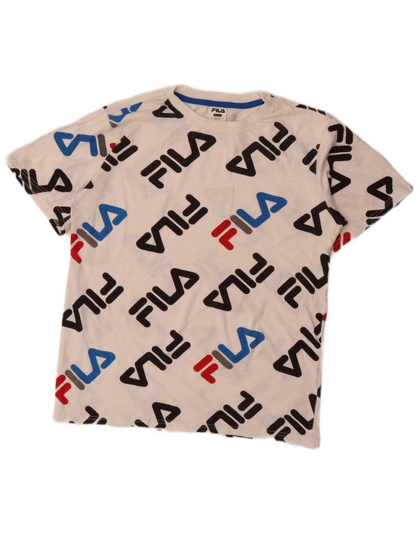Camiseta Fila Meninos Graphic 15-16 Anos XL Algodão Branco