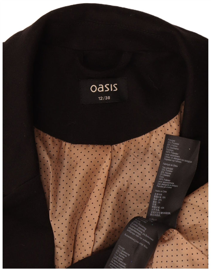 Jaqueta blazer feminina Oasis com 1 botão Reino Unido 12 poliéster preto médio