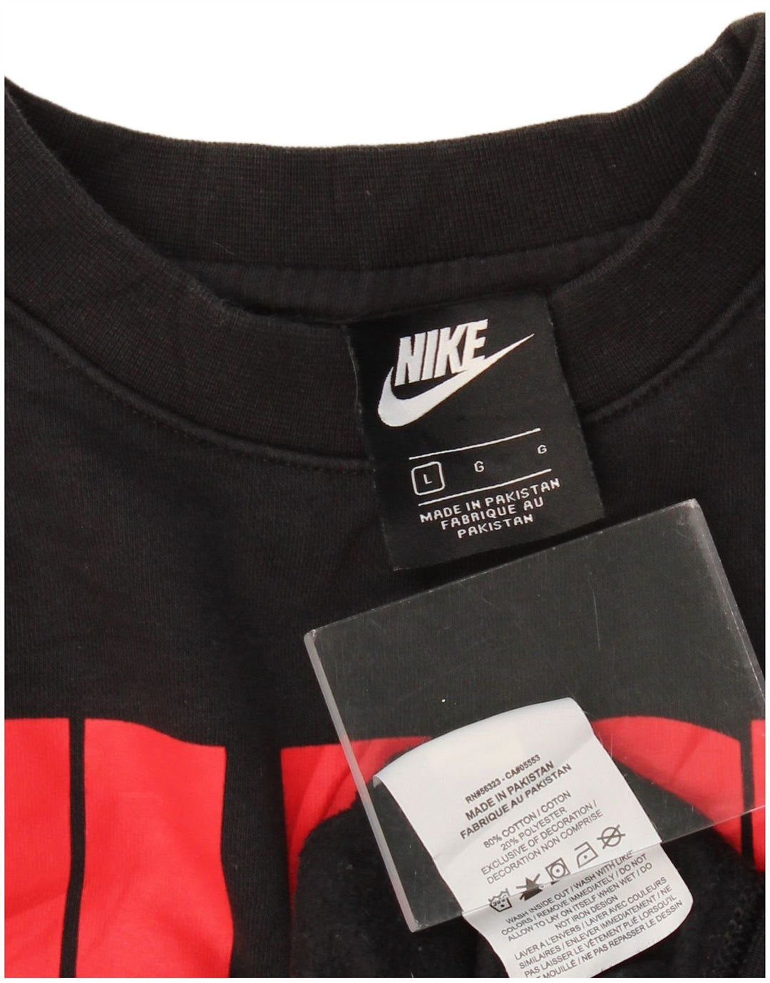 NIKE Mens Graphic Moletom Jumper Grande Algodão Preto