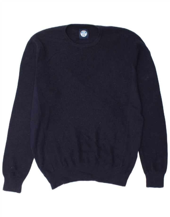 Suéter masculino North Sails com gola redonda e algodão azul marinho médio