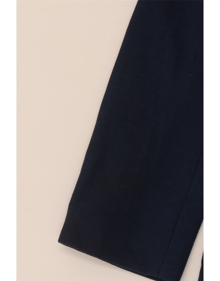 Jaqueta blazer masculina Zara com 2 botões UE 46 pequena azul marinho poliéster