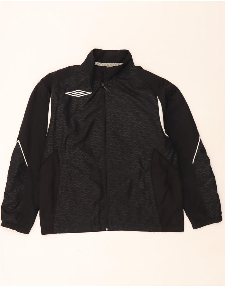 Umbro Mens Tracksuit Top Jacket Grande Poliéster Geométrico Preto
