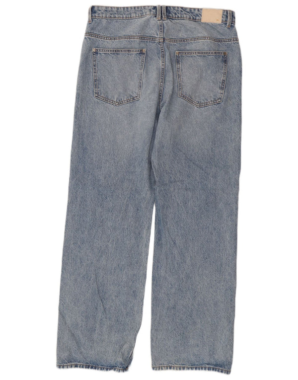 Zara Mens Straight Jeans EU 44 Grande W34 L32 Azul Algodão